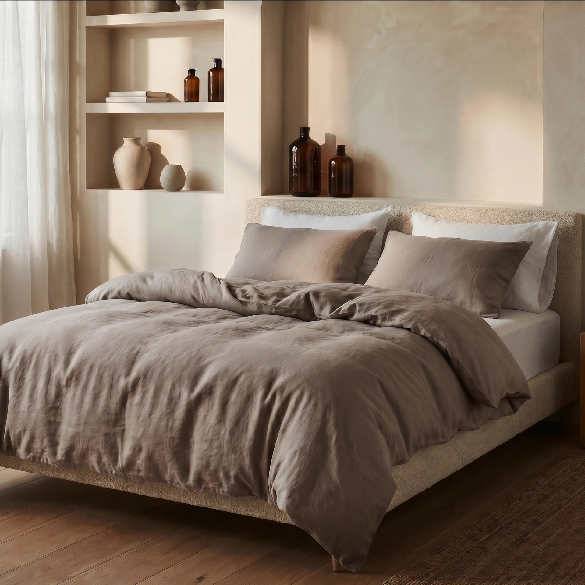 Dreamhouse dekbedovertrek Stone Washed Katoen - Taupe
