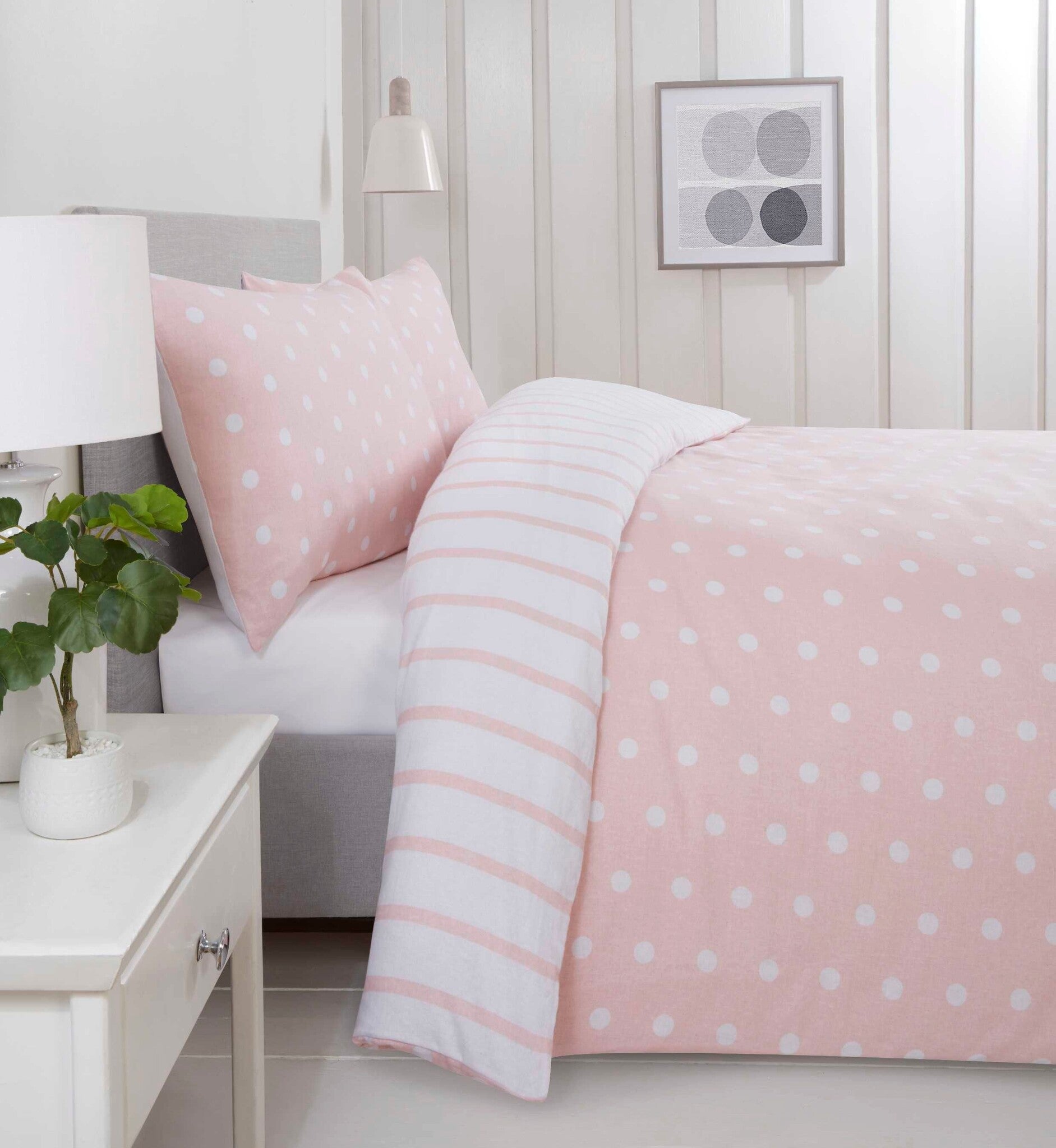 So Soft dekbedovertrek Spots & Stripes - Blush - Microvezel