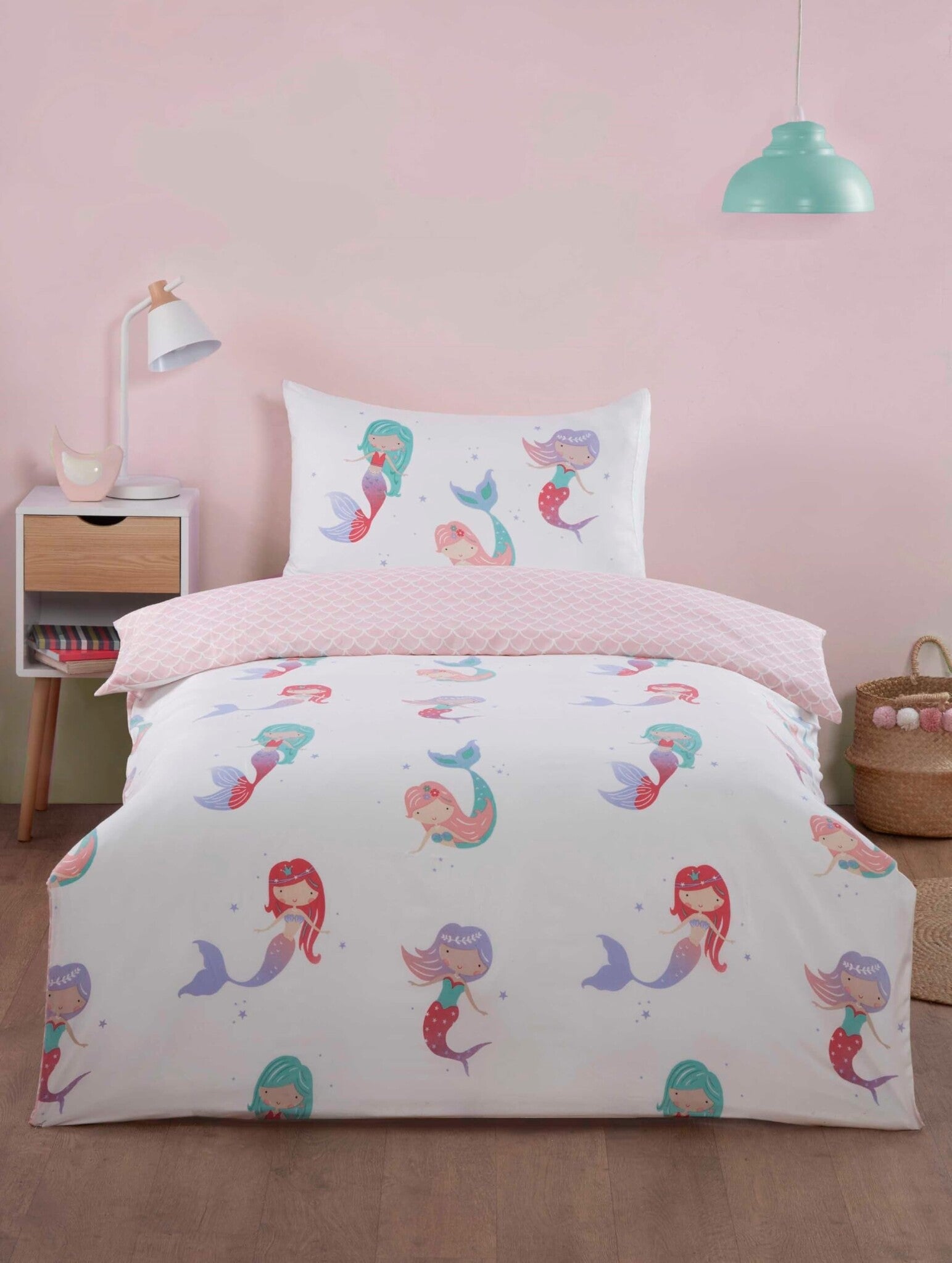 Peuterdekbedovertrek  zeemeerminnen - microvezel  - juniorbed (120x150 + 40x60 cm)