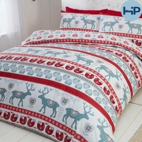 Flanel dekbedovertrek Scandi rood