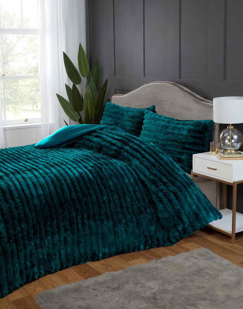 Rabbit Faux Fur dekbedovertrek - groen - 2-persoons