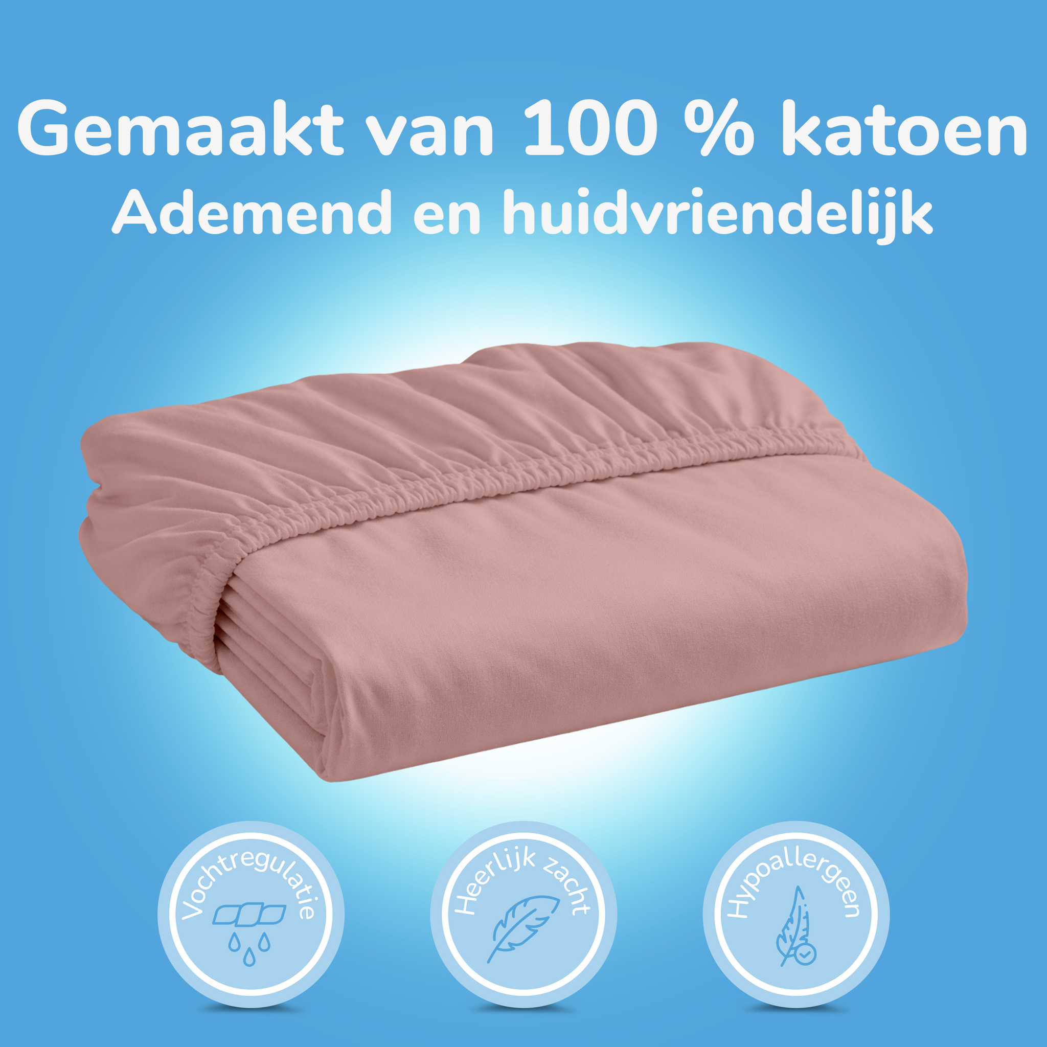 Decoware hoeslaken - Katoen  - Roze