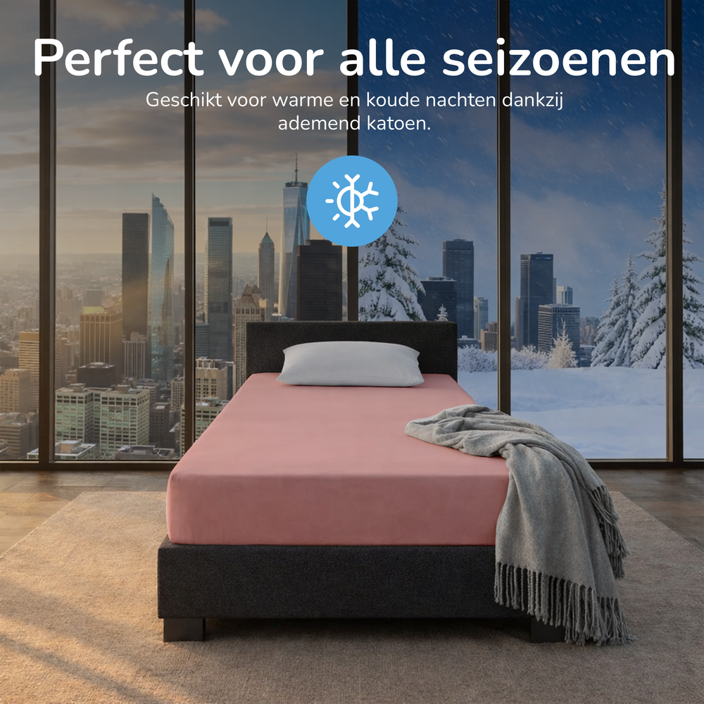 Decoware hoeslaken - Katoen  - Roze
