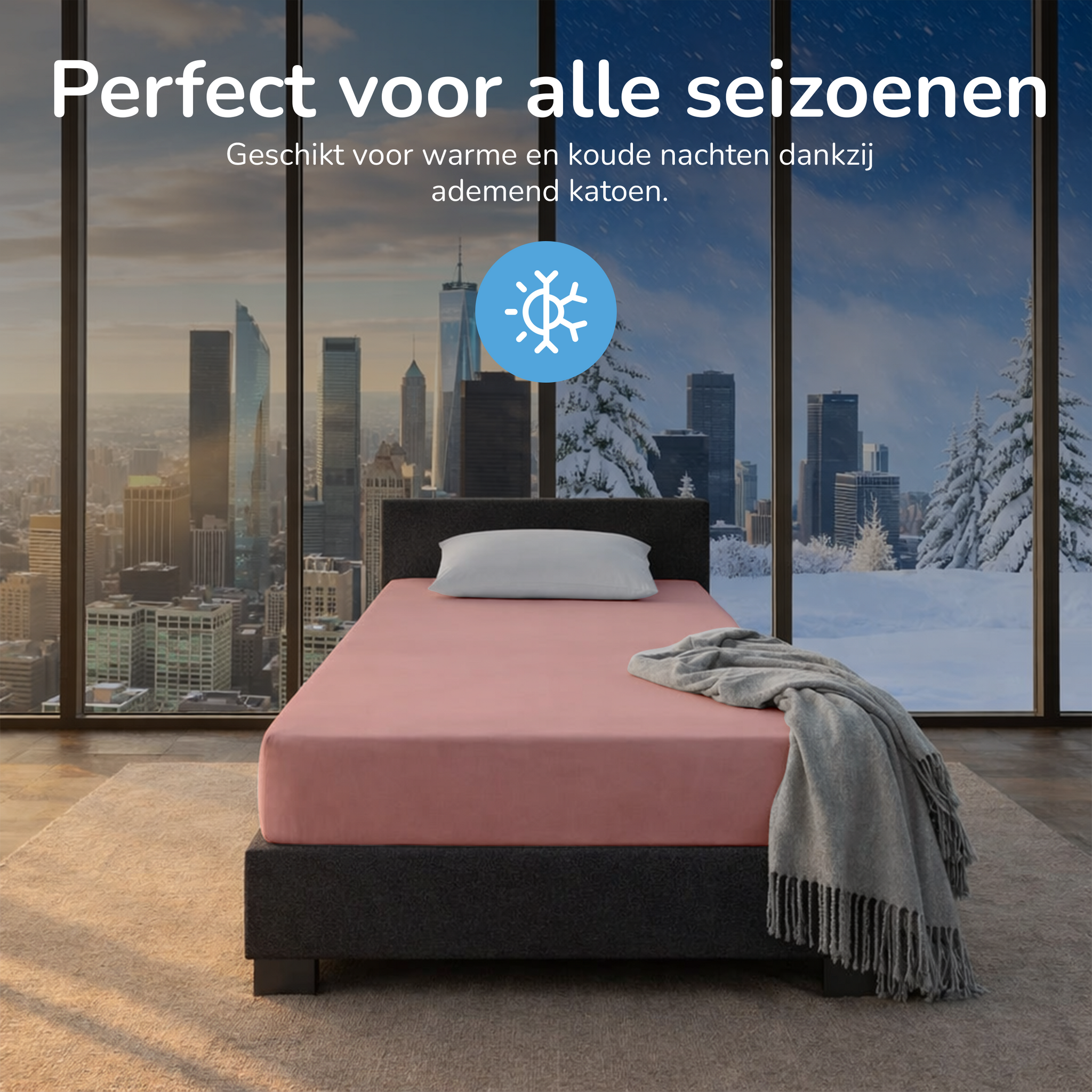 Decoware hoeslaken - Katoen  - Roze