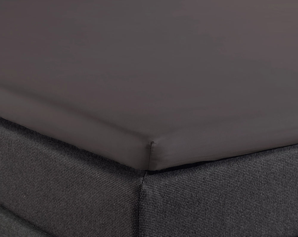 Splittopper hoeslaken - katoen - antraciet