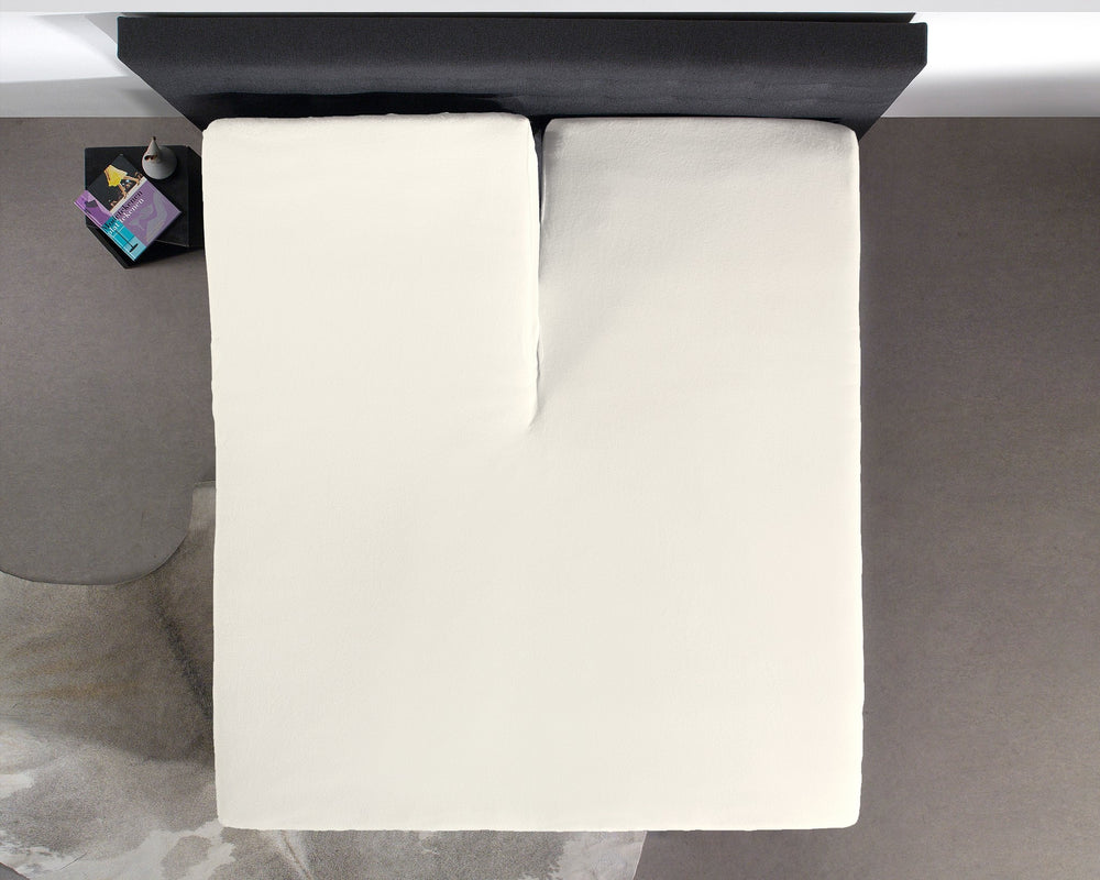 Splittopper hoeslaken - katoen - crème