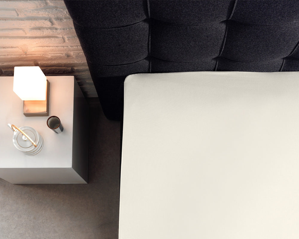 Splittopper hoeslaken - katoen - crème