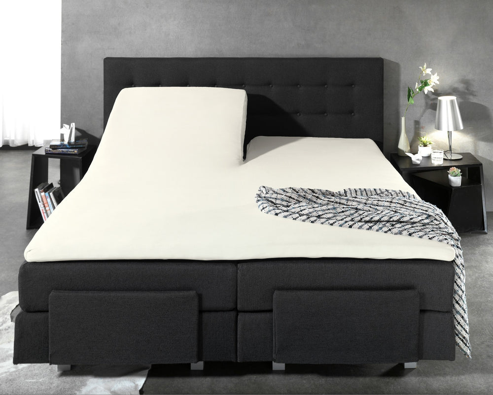 Splittopper hoeslaken - katoen - crème