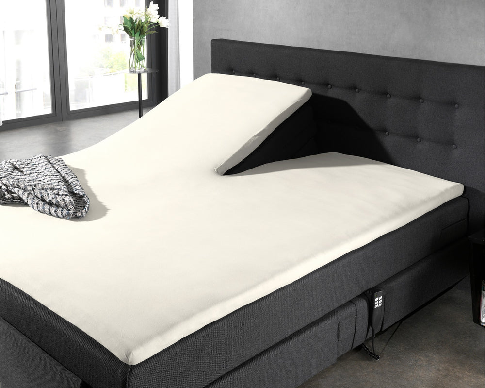 Splittopper hoeslaken - katoen - crème