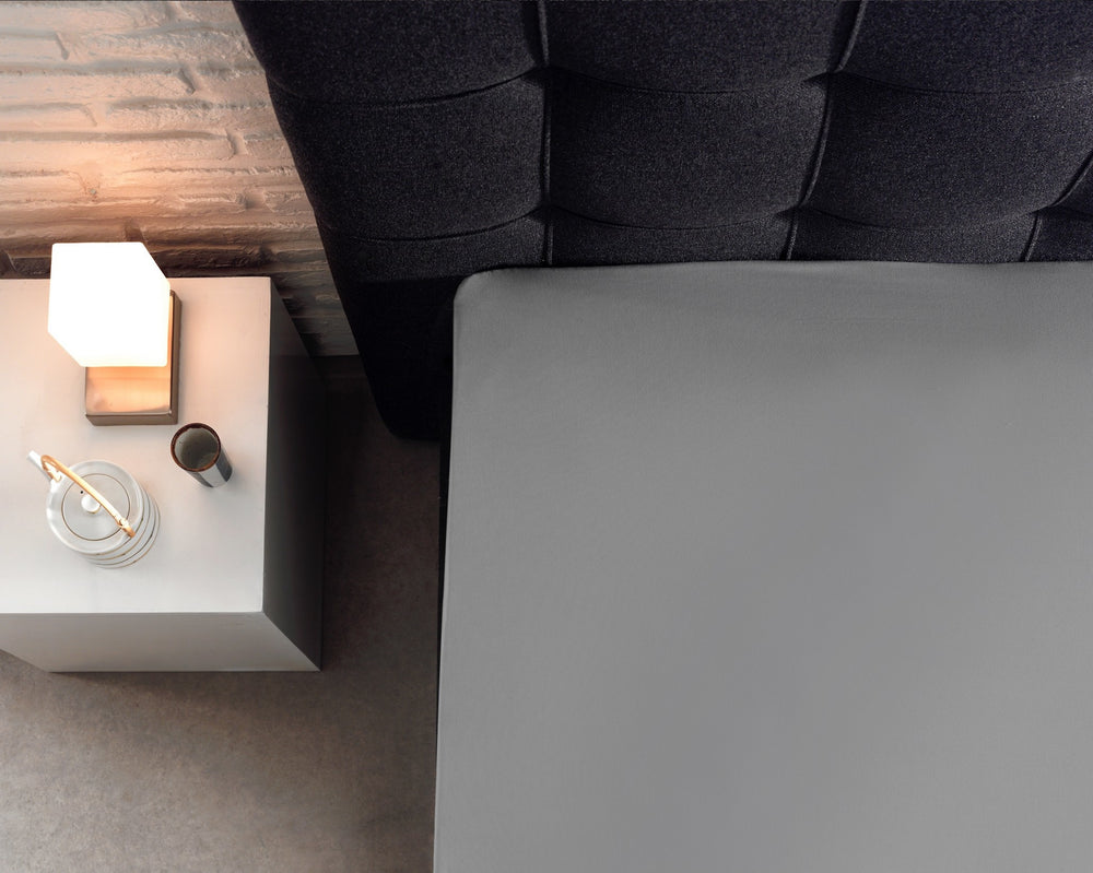 Splittopper hoeslaken - katoen - grijs