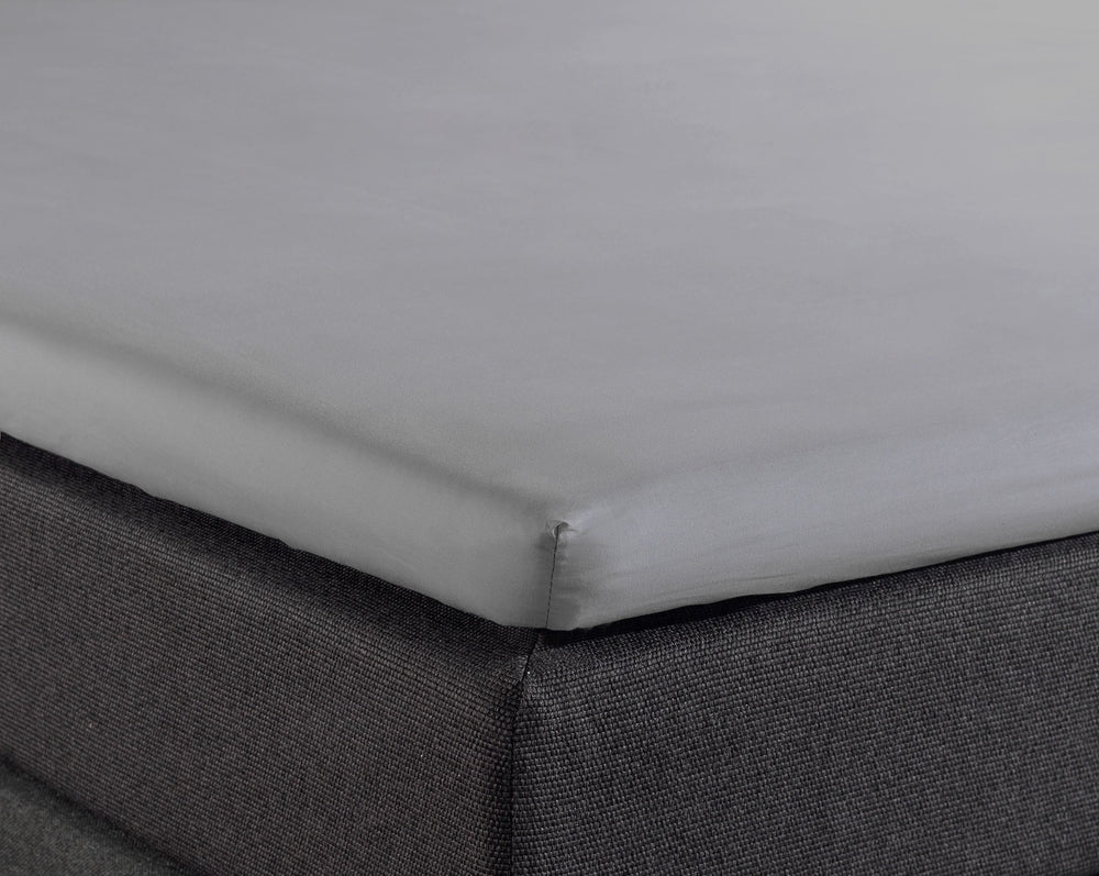 Splittopper hoeslaken - katoen - grijs