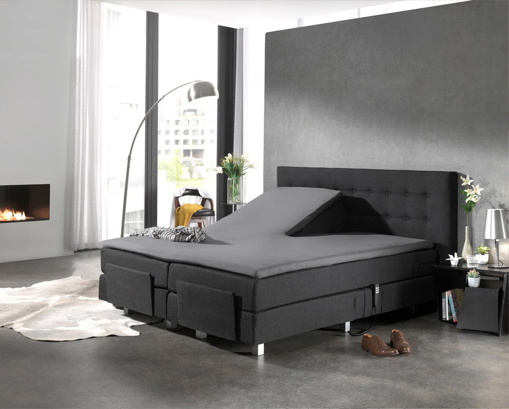 Splittopper hoeslaken - katoen - grijs