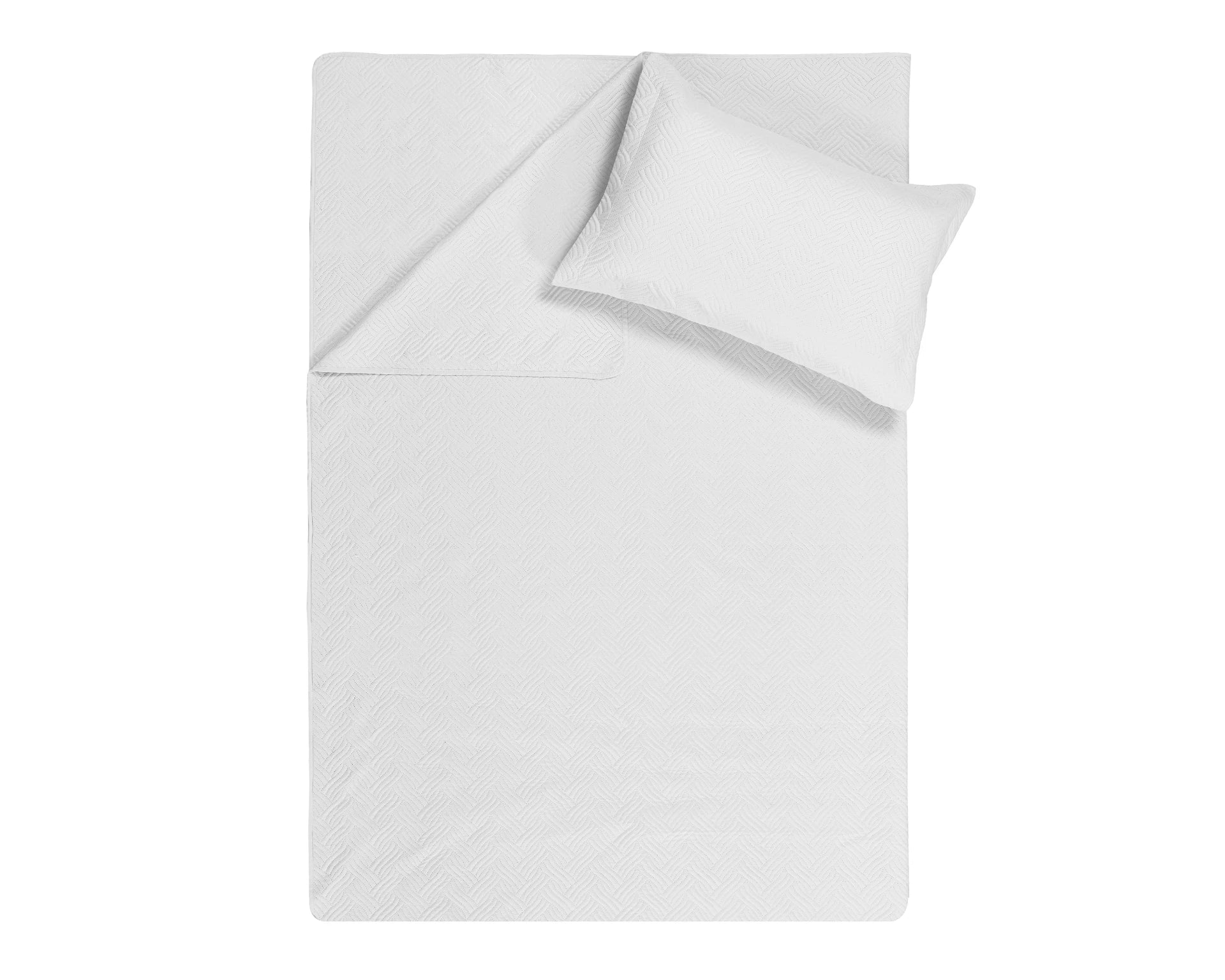 Sprei Wave - wit - micropercal - 260x250 cm - Incl. 2 Kussenslopen