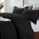 Sprei Wave - zwart - micropercal - 260x250 cm - Incl. 2 Kussenslopen