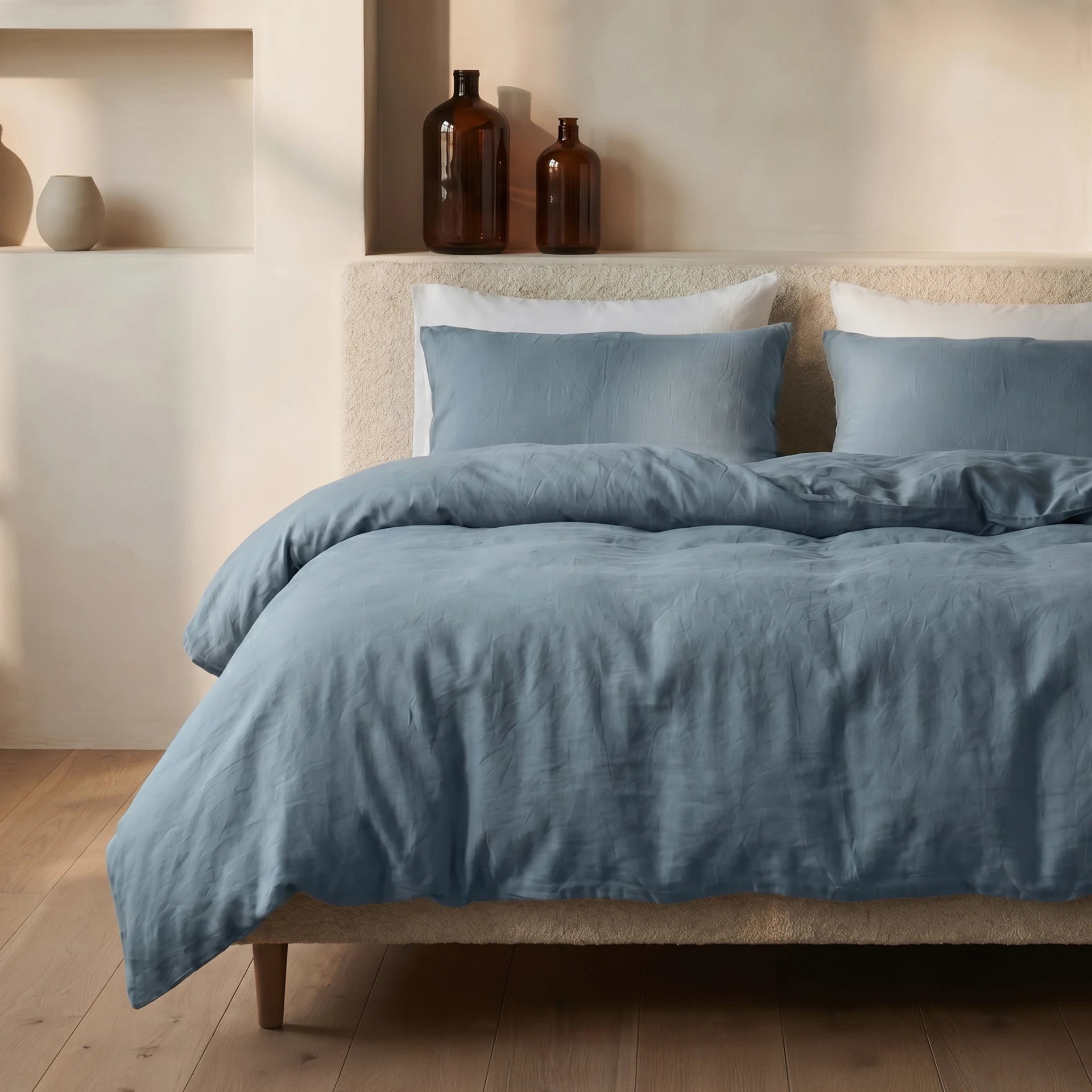 Dreamhouse dekbedovertrek Stone Washed Katoen - Blauw