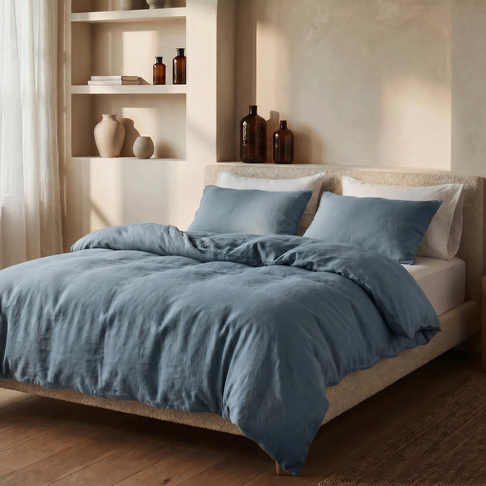 Dreamhouse dekbedovertrek Stone Washed Katoen - Blauw