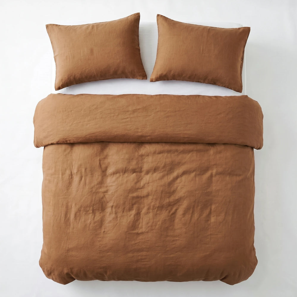 Dreamhouse dekbedovertrek Stone Washed Katoen - Bruin