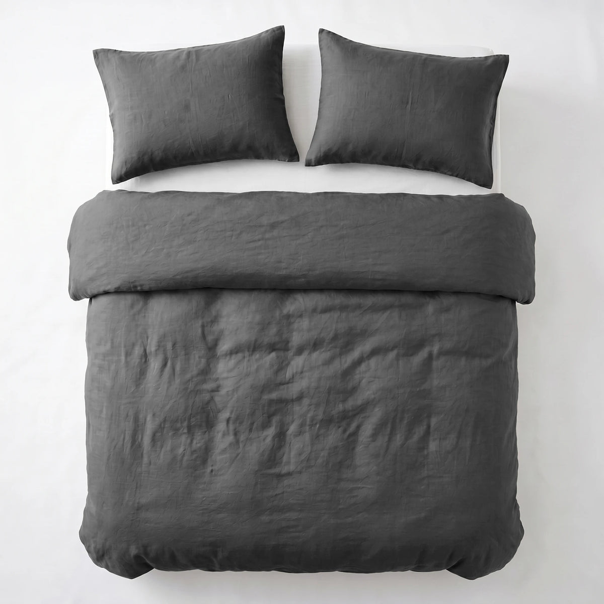 Dreamhouse dekbedovertrek Stone Washed Katoen - Antraciet