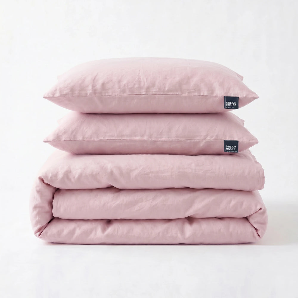 Dreamhouse dekbedovertrek Stone Washed Katoen - Roze