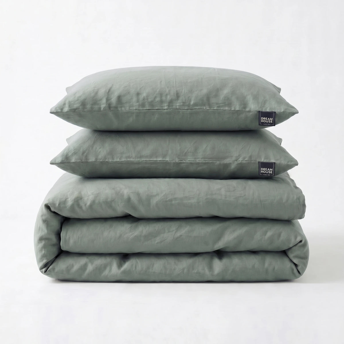 Dreamhouse dekbedovertrek Stone Washed Katoen - Groen