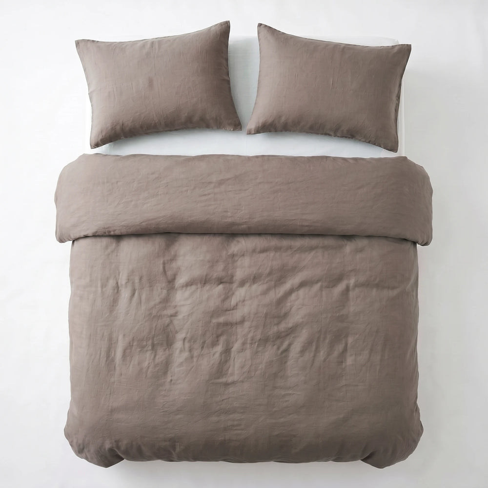 Dreamhouse dekbedovertrek Stone Washed Katoen - Taupe