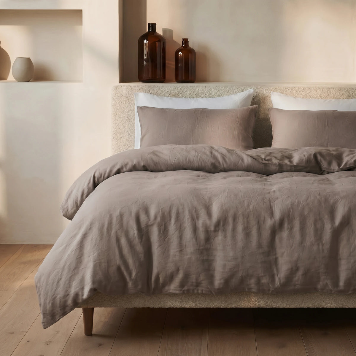 Dreamhouse dekbedovertrek Stone Washed Katoen - Taupe