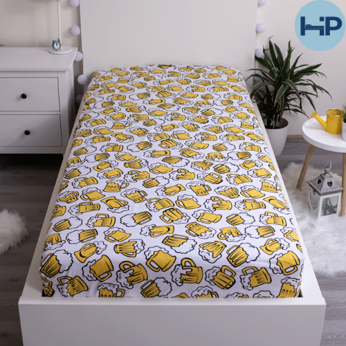 Bier hoeslaken - katoen - 90x200 cm