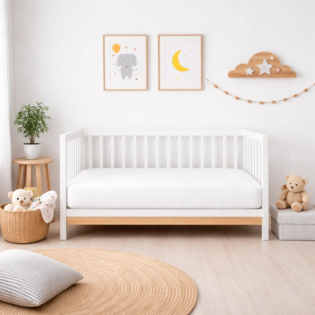 Decoware ledikant hoeslaken - jersey - wit - 60x120 cm