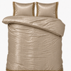 Glans satijn dekbedovertrek Lace - taupe - 1-persoons