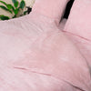 Teddy fleece dekbedovertrek - licht roze - 2 kanten teddy
