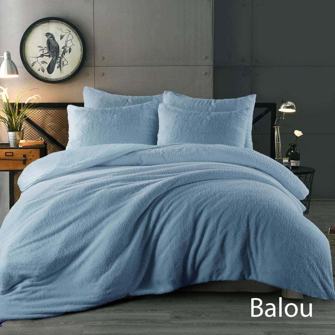 Teddy dekbedovertrek onderkant microvezel - blauw - lits-jumeaux (240x220 + 2st. 60x70 cm)