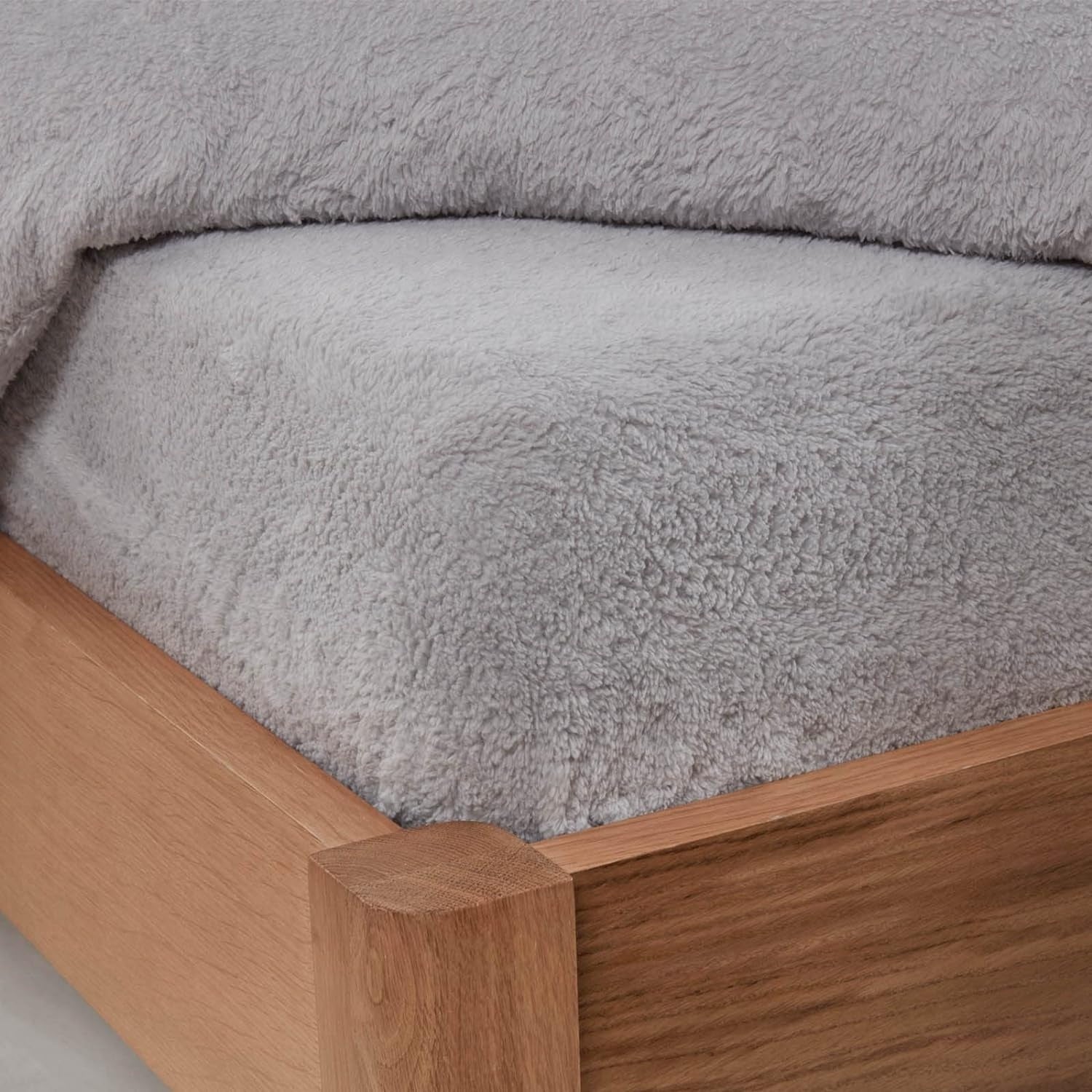 Teddy fleece hoeslaken - grijs