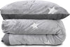 Teddy Fleece kinderdekbedovertrek - Glow in the dark - Stars - Grijs - 1-persoons (140x220 + 60x70 cm)