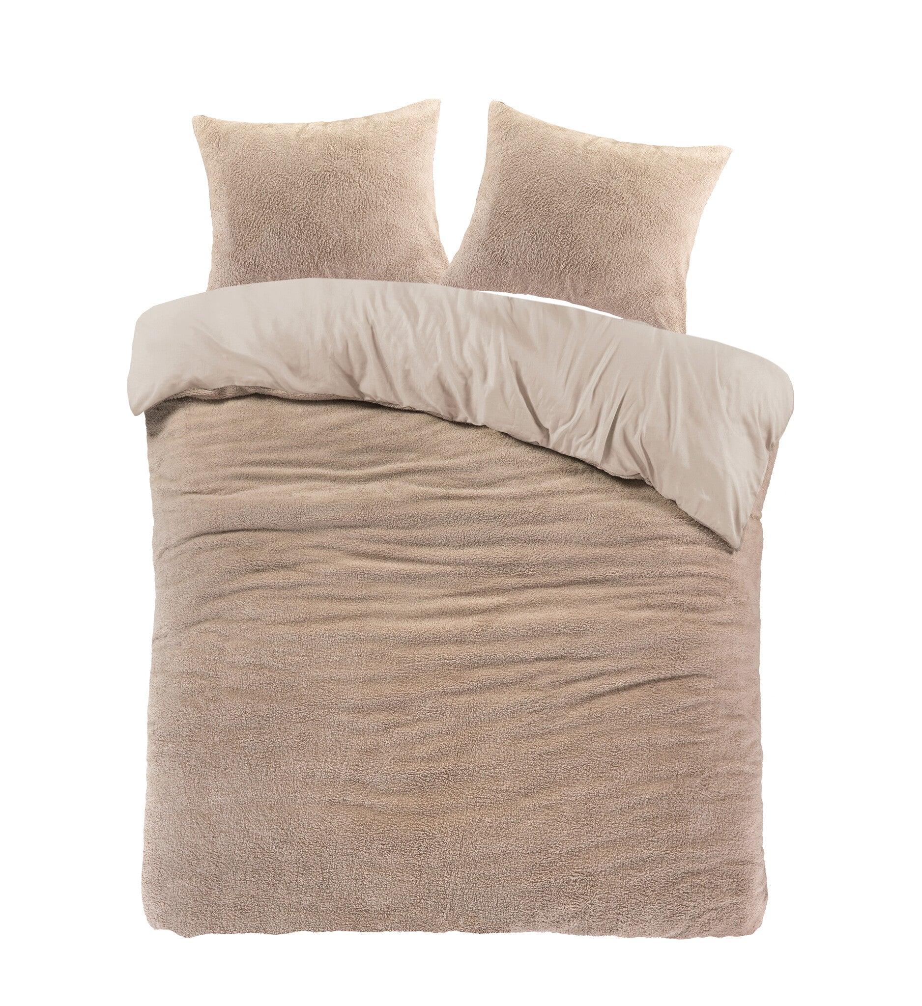 Teddy dekbedovertrek onderkant microvezel - zand - lits-jumeaux (240x220 + 2st. 60x70 cm)