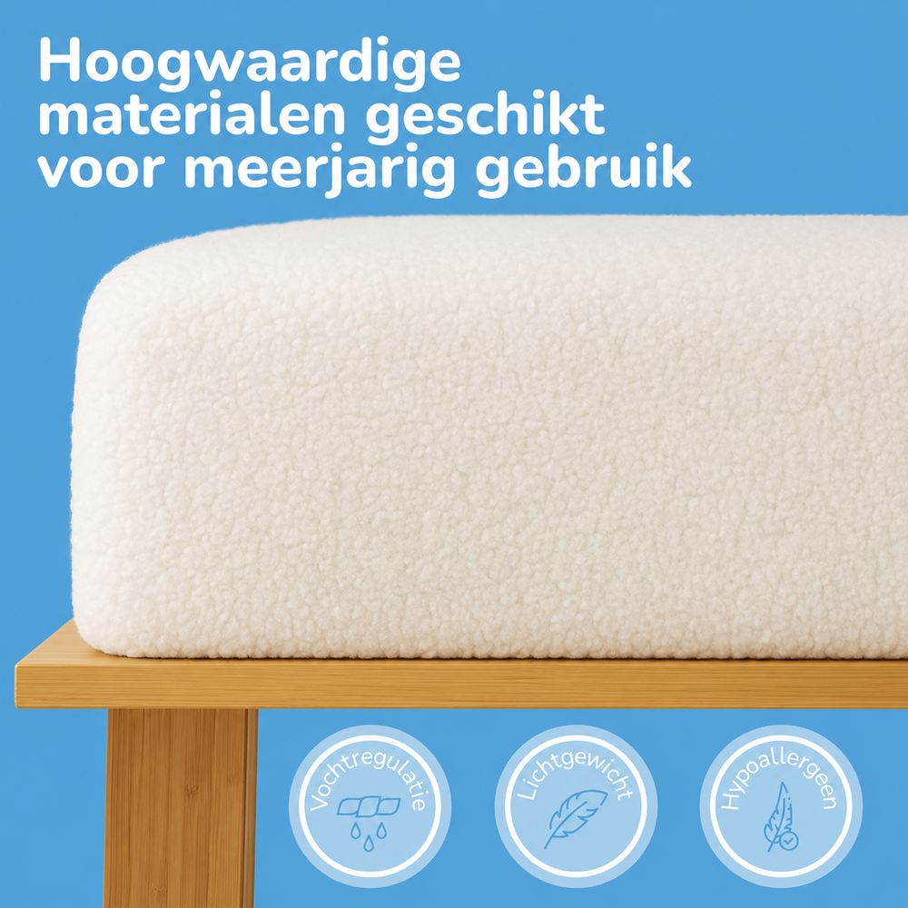 Teddy fleece hoeslaken - wit