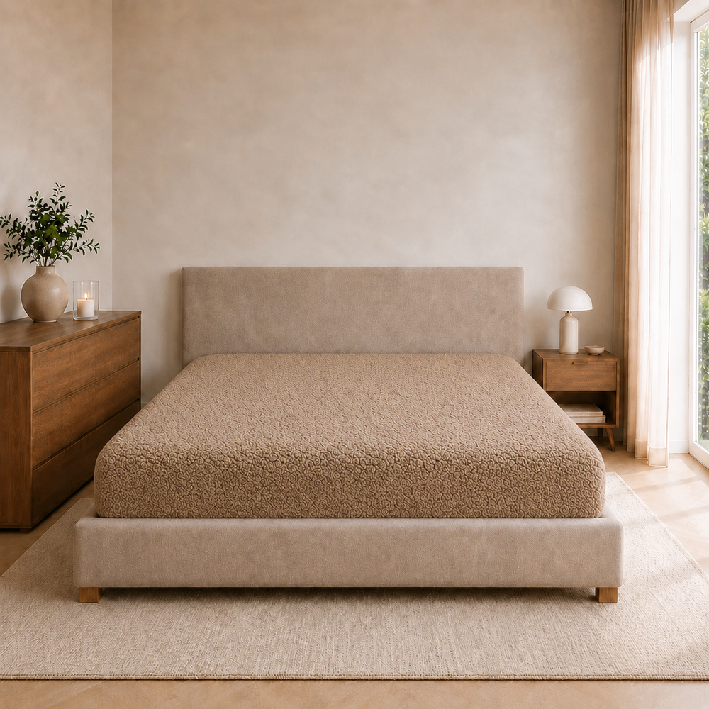 Teddy fleece hoeslaken - Taupe