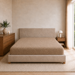 Teddy fleece hoeslaken - Taupe