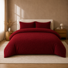 Teddy fleece dekbedovertrek - Wine - 2 kanten teddy - Lits-jumeaux XL (260x220 + 2st 60x70cm)