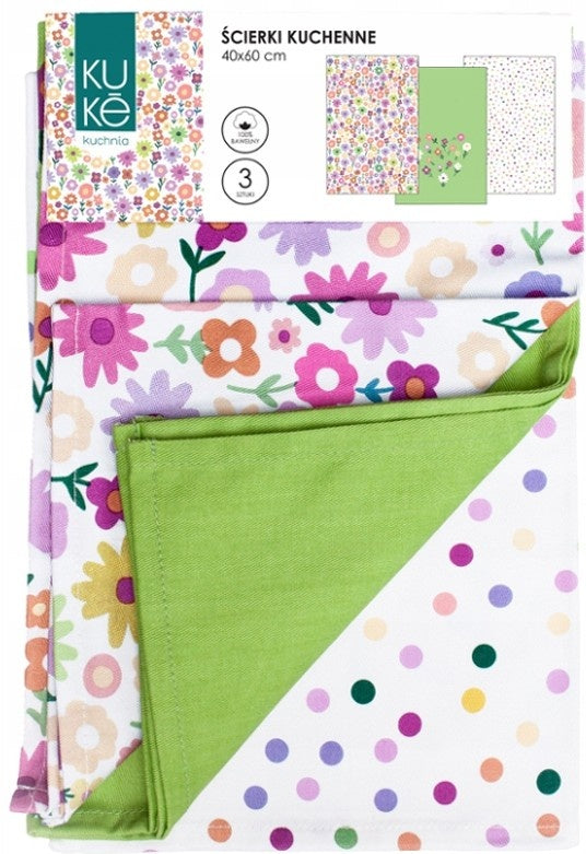 Theedoekdoekenset Bloemen - 3-delig  - 40x60cm