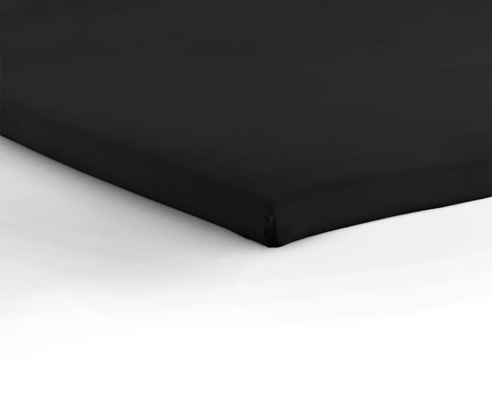 Topper hoeslaken - jersey - 70/80x200 cm - zwart