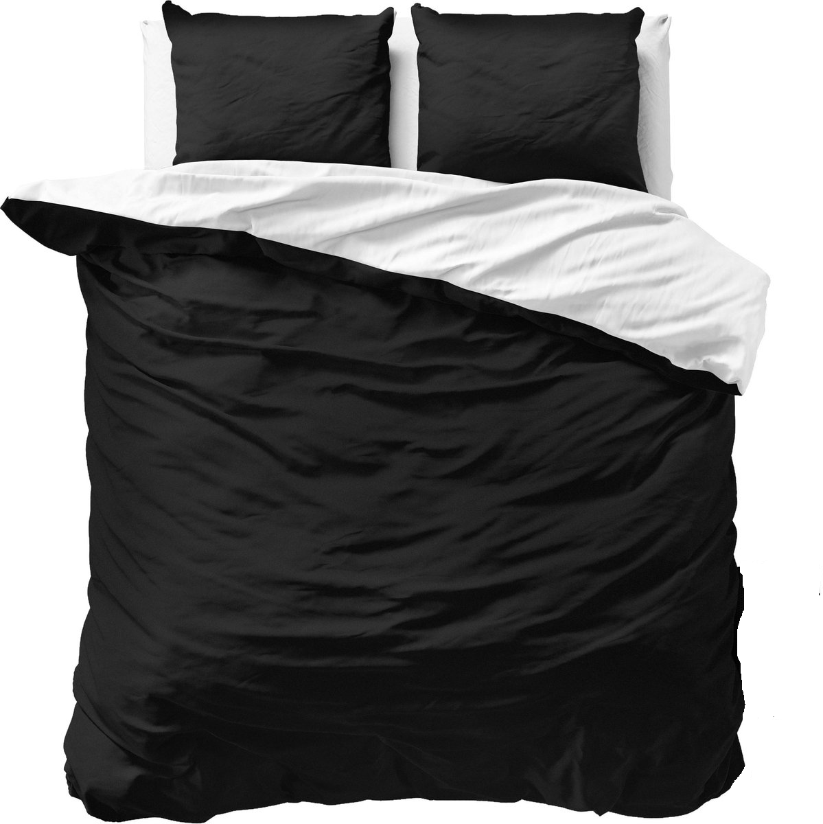 Decoware dekbedovertrek double face - zwart - wit - Katoen