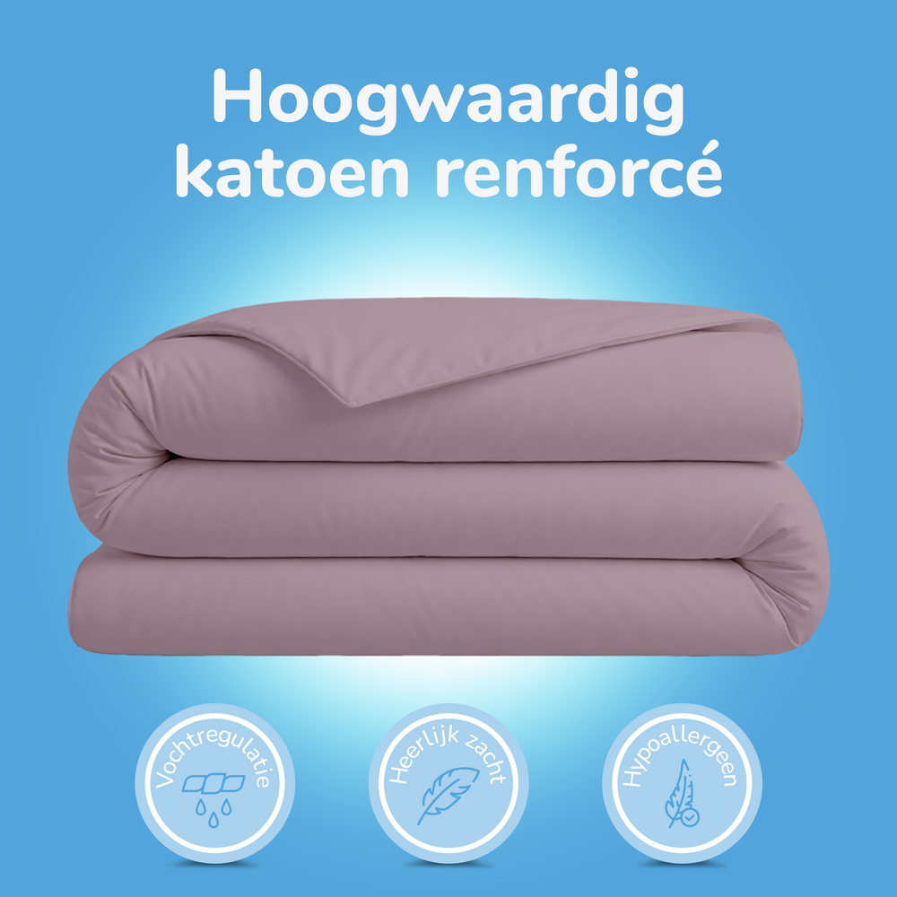 Decoware dekbedovertrek uni - roze - katoen