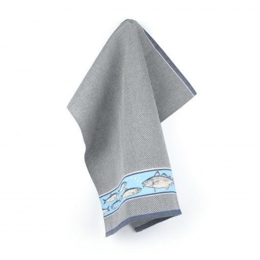 Theedoek Fish Donkerblauw