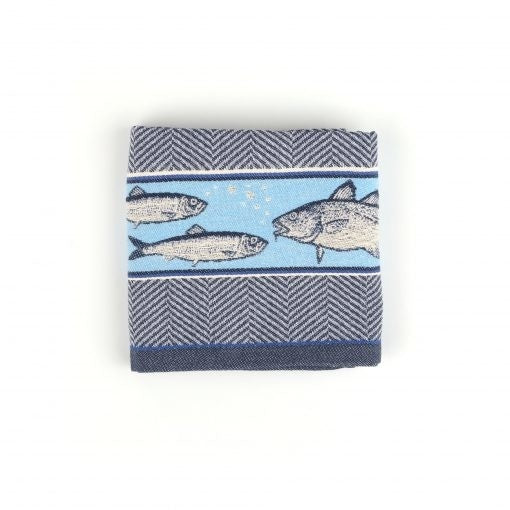 Theedoek Fish Donkerblauw