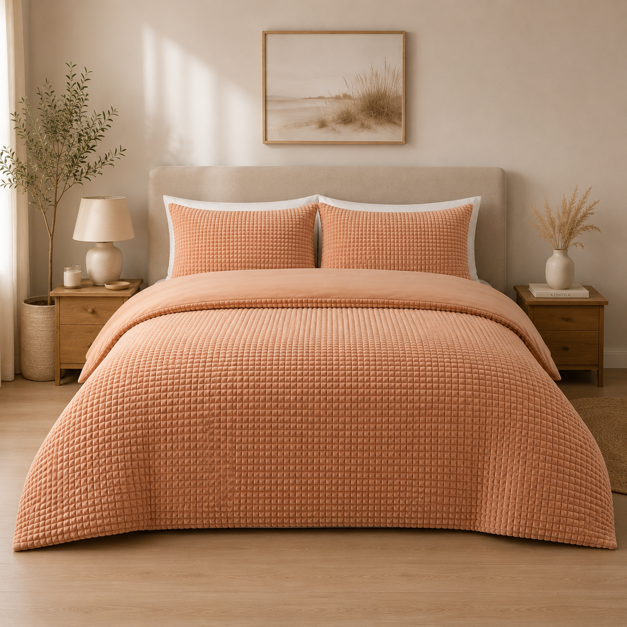 So Soft dekbedovertrek Waffle Teddy - Latte
