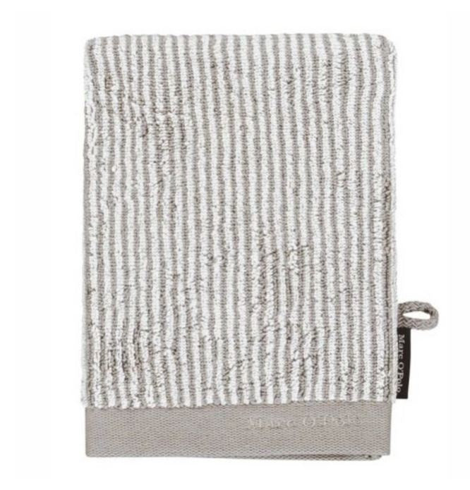 Washandje Timeless Tone Stripe -  Oatmeal White