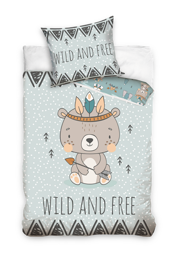 Kinderdekbedovertrek wild and free - Katoen - 1-persoons (140x200 + 60x70 cm)