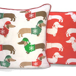 Teckels kerst kussenhoes 43x43 cm