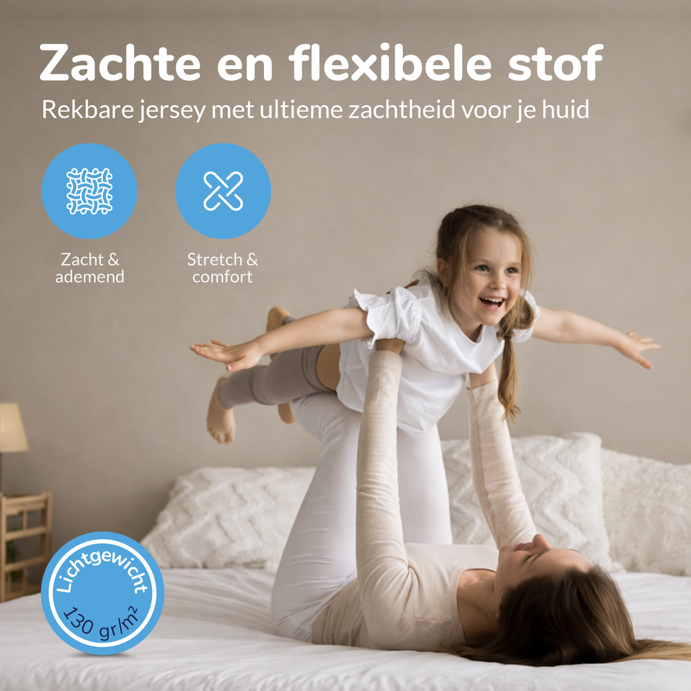 Decoware ledikant hoeslaken - jersey - wit - 60x120 cm