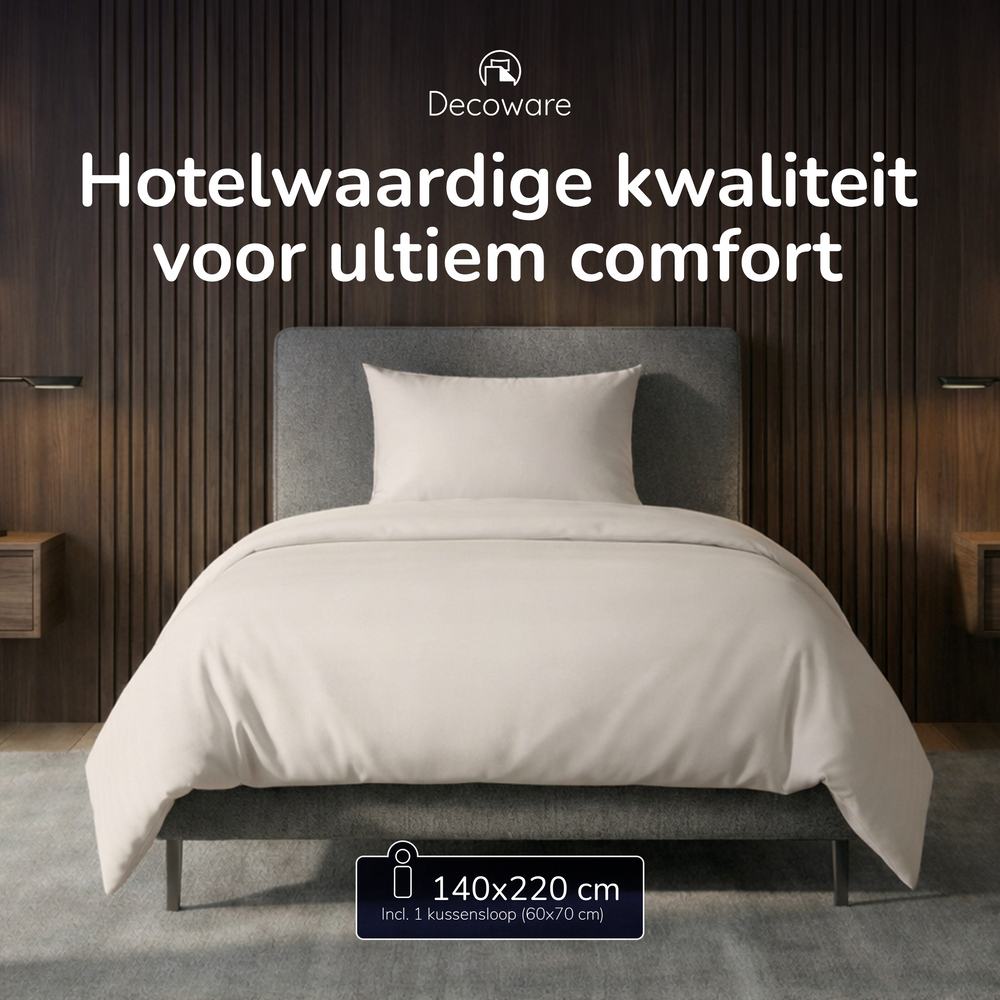 Decoware dekbedovertrek uni - lichtzand - katoensatijn
